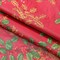 Red Golden Holly and Berry Christmas Vinyl Flannel Backed Tablecloth - Red Metallic Gold Holly Holiday Print Wipe Clean Easy Care Kitchen, Dining Room Tablecloth, 70” Round